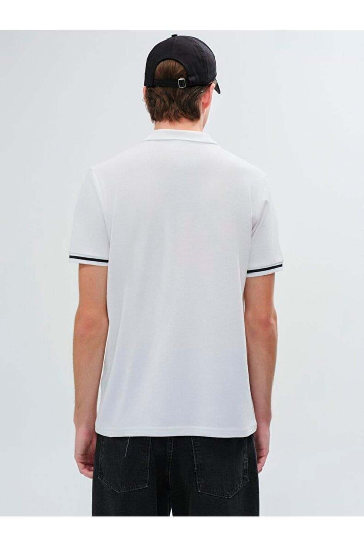LTB T-shirt à Col Polo Kelebe pour Homme à Manches Courtes 1225841846089 - Blanc_100
