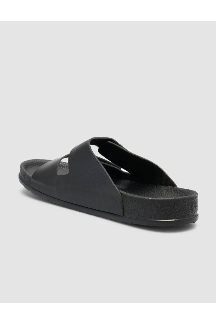 Cabani Shoes Sandale noire pour homme à velcro - Noir