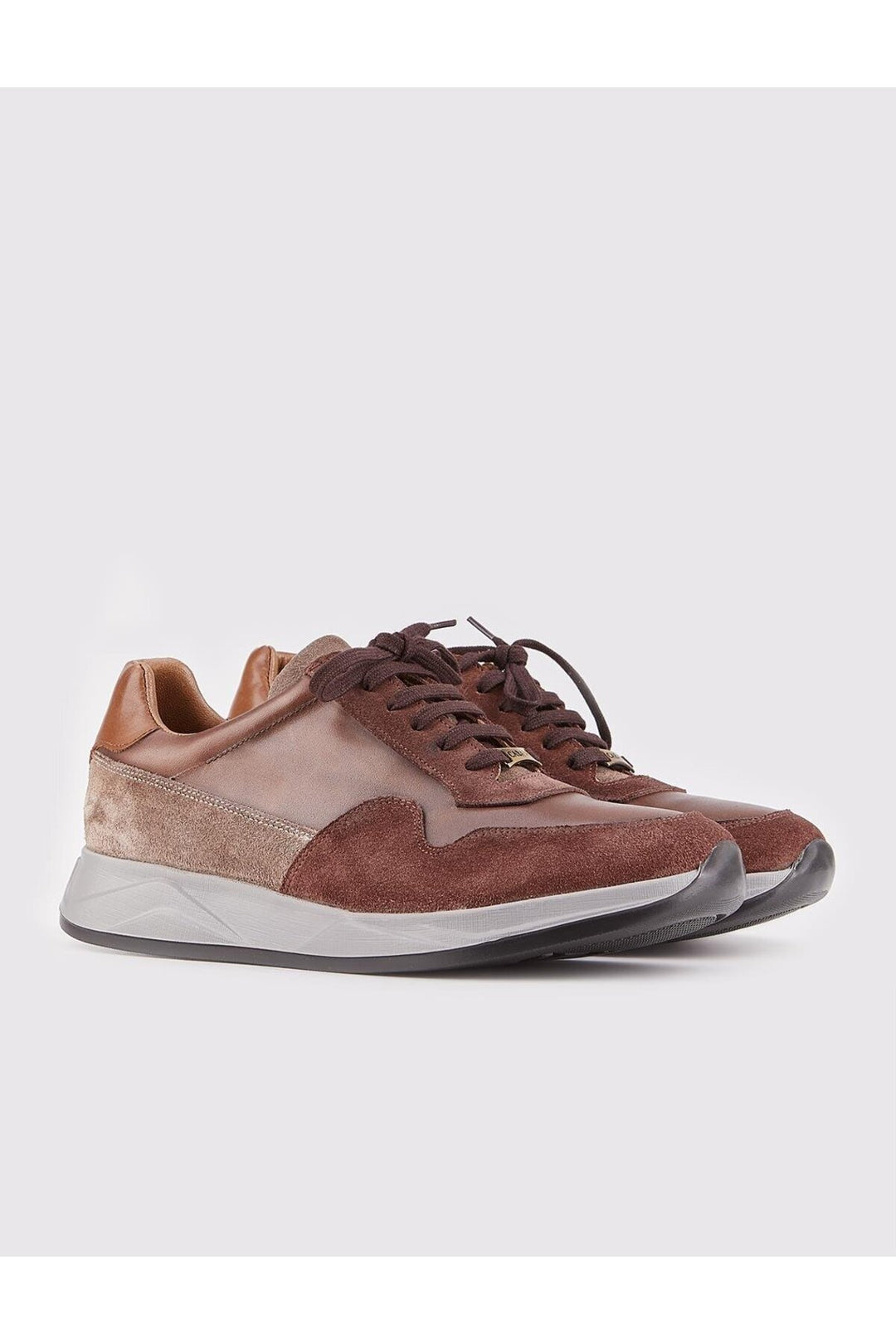 Cabani Shoes Chaussures de sport pour hommes en cuir véritable marron à lacets - Marron
