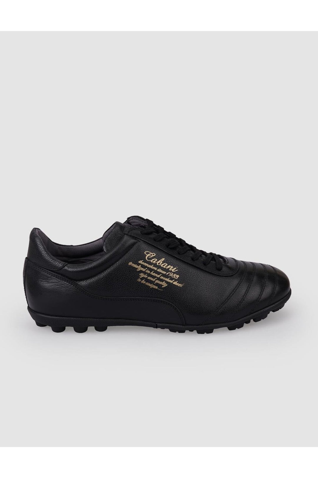 Cabani Shoes Chaussures de football pour hommes en cuir véritable noir à lacets 100% - Multicolore