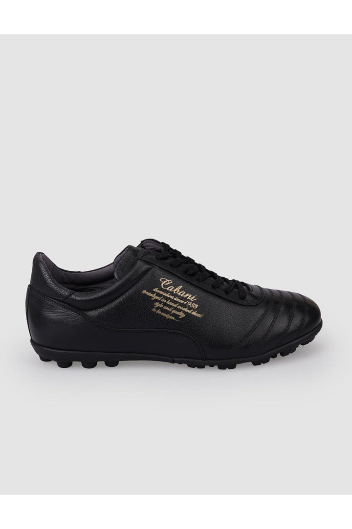 Cabani Shoes Chaussures de football pour hommes en cuir véritable noir à lacets 100% - Multicolore