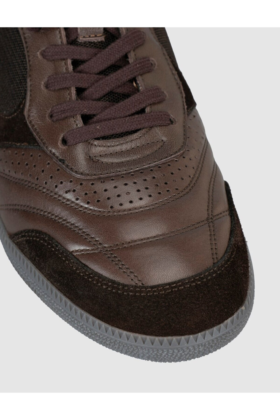 Cabani Shoes Baskets pour hommes en cuir véritable marron - Marron