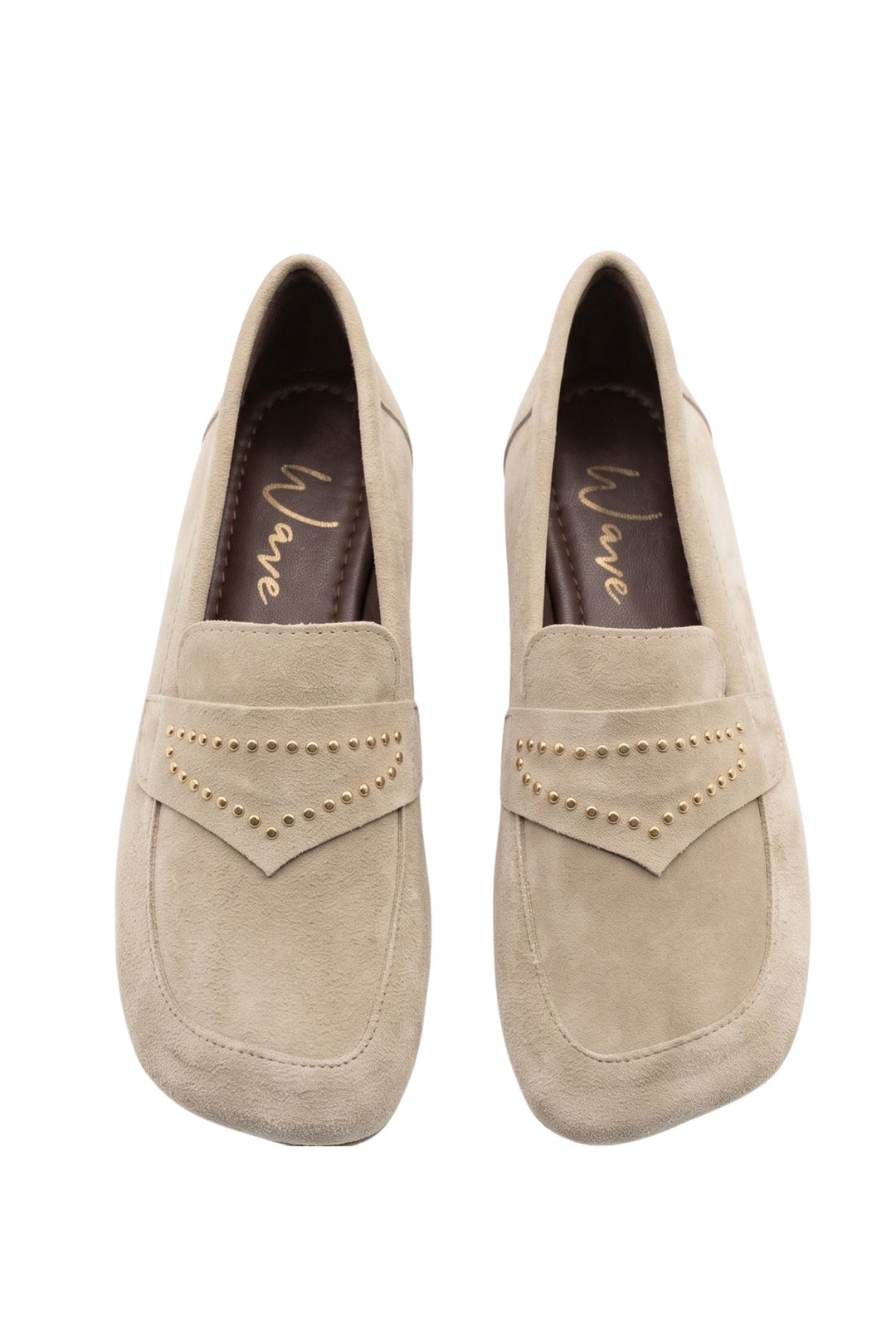 Wavelys RON Beige Cuir Suédé Confortable Semelle Basse Ballerines - Beige