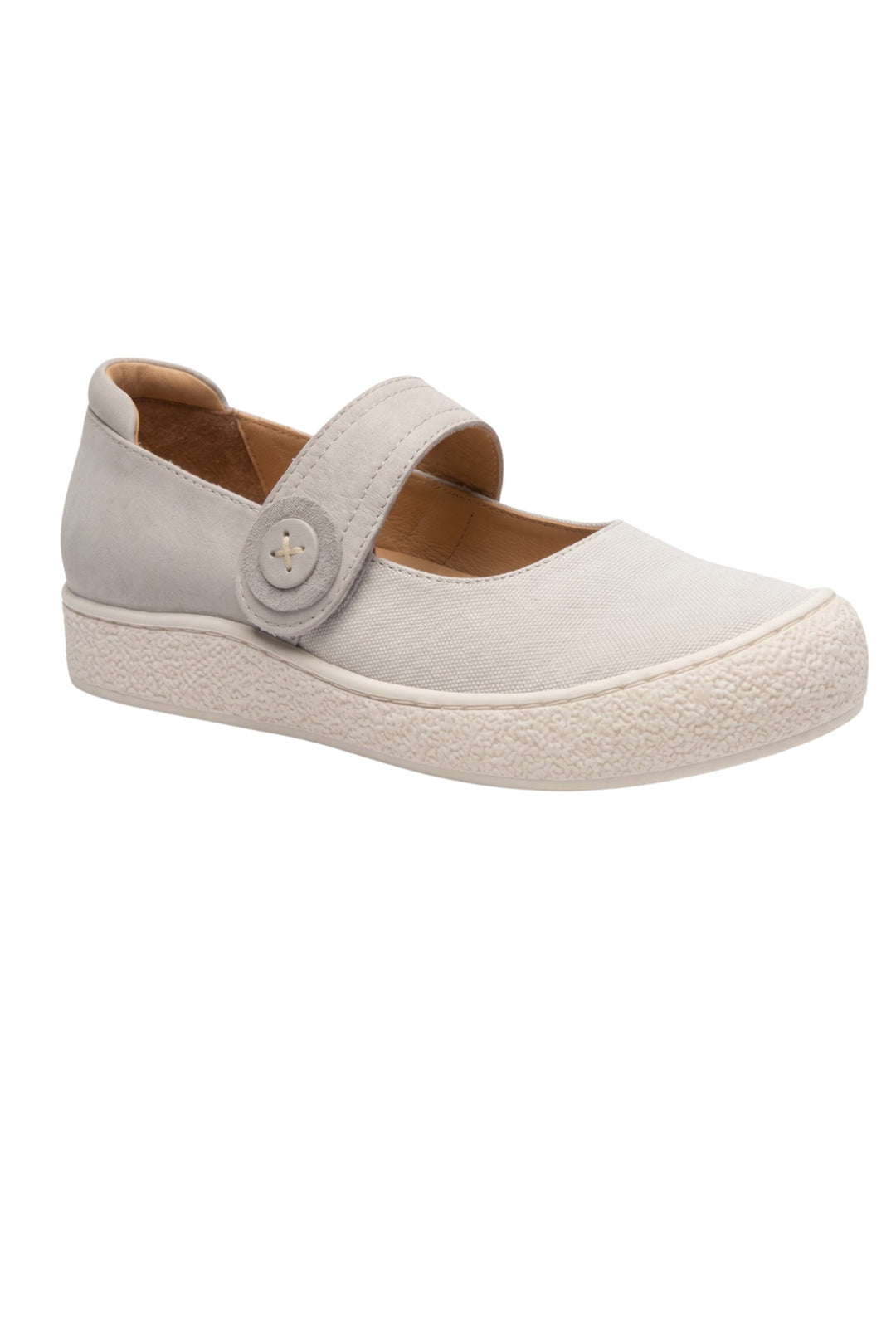 Wavelys ARON Chaussures pour femmes en cuir véritable gris avec semelle confortable et bande auto-agrippante, faciles à enfiler. - Gris