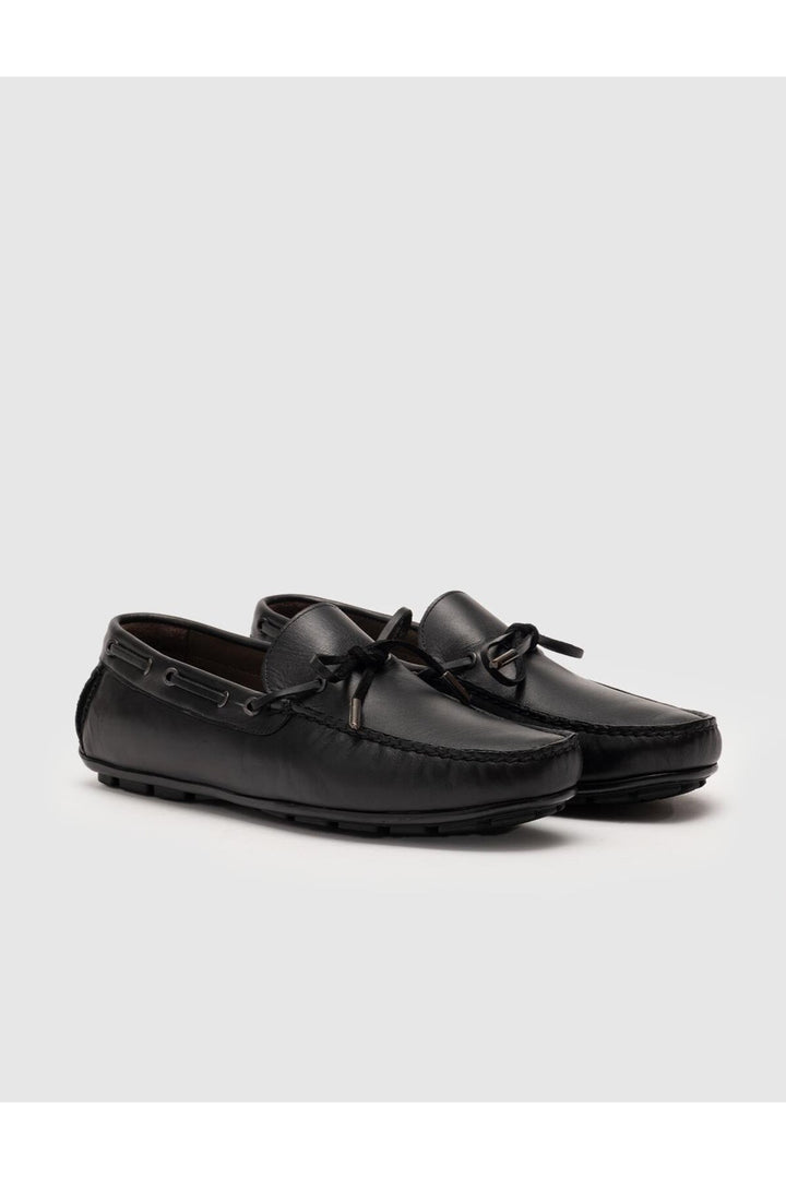 Cabani Shoes Doublure en cuir véritable noir pour homme mocassins - Noir
