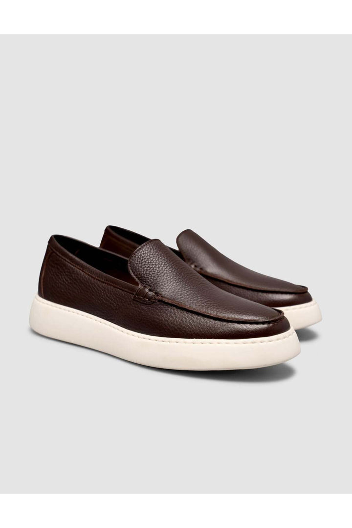 Cabani Shoes Chaussures Loafer pour hommes en cuir de veau véritable marron - Multicolore