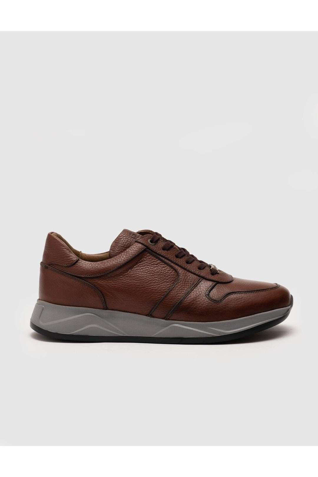 Cabani Shoes Chaussures de sport pour hommes en cuir véritable à lacets couleur tabac avec semelle en latex. - Tabac