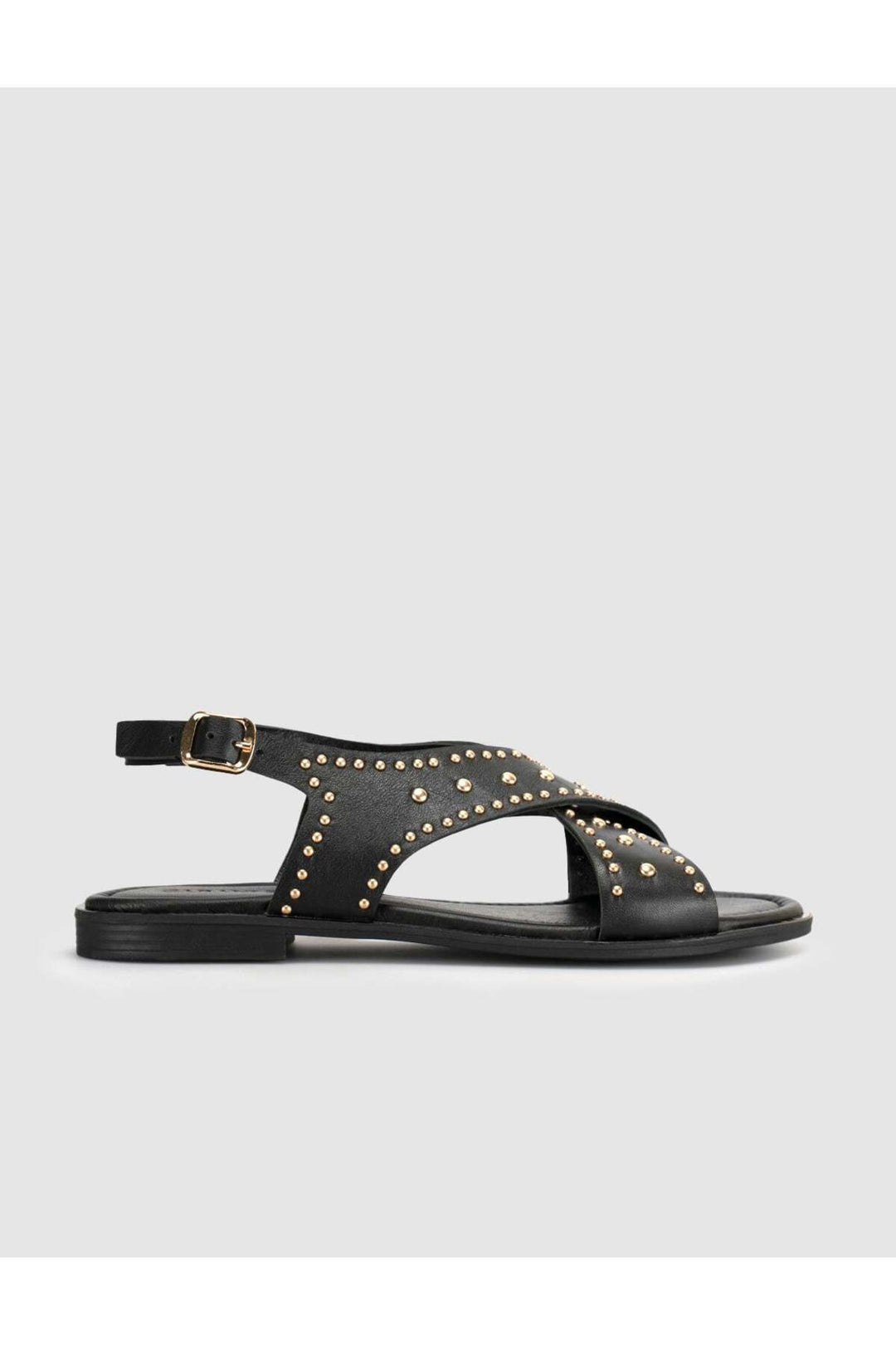 Cabani Shoes Sandales pour femmes en cuir véritable avec clous noires - Multicolore