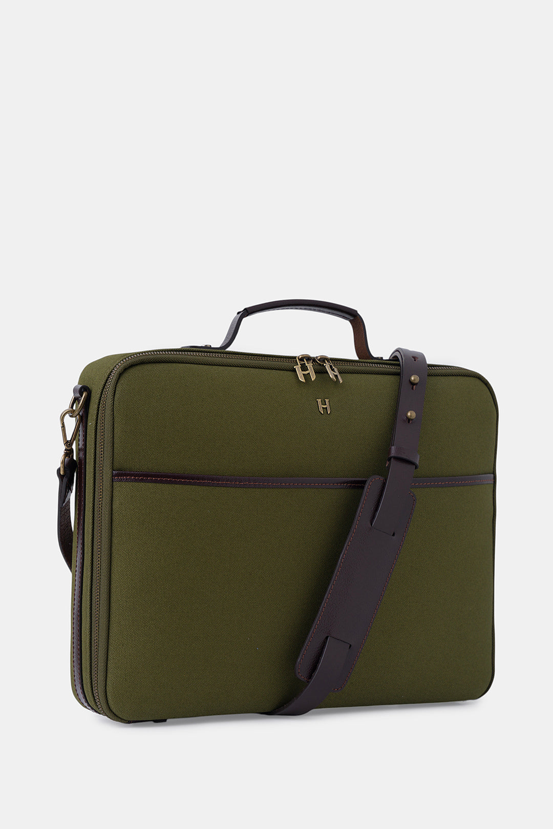 Helmbrook Sac pour ordinateur portable Boris en cuir véritable 15,6"à compartiment unique pour homme