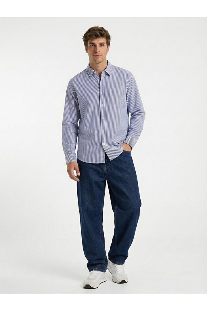 LTB Chemise rayée à manches longues et boutonnée sur le devant
