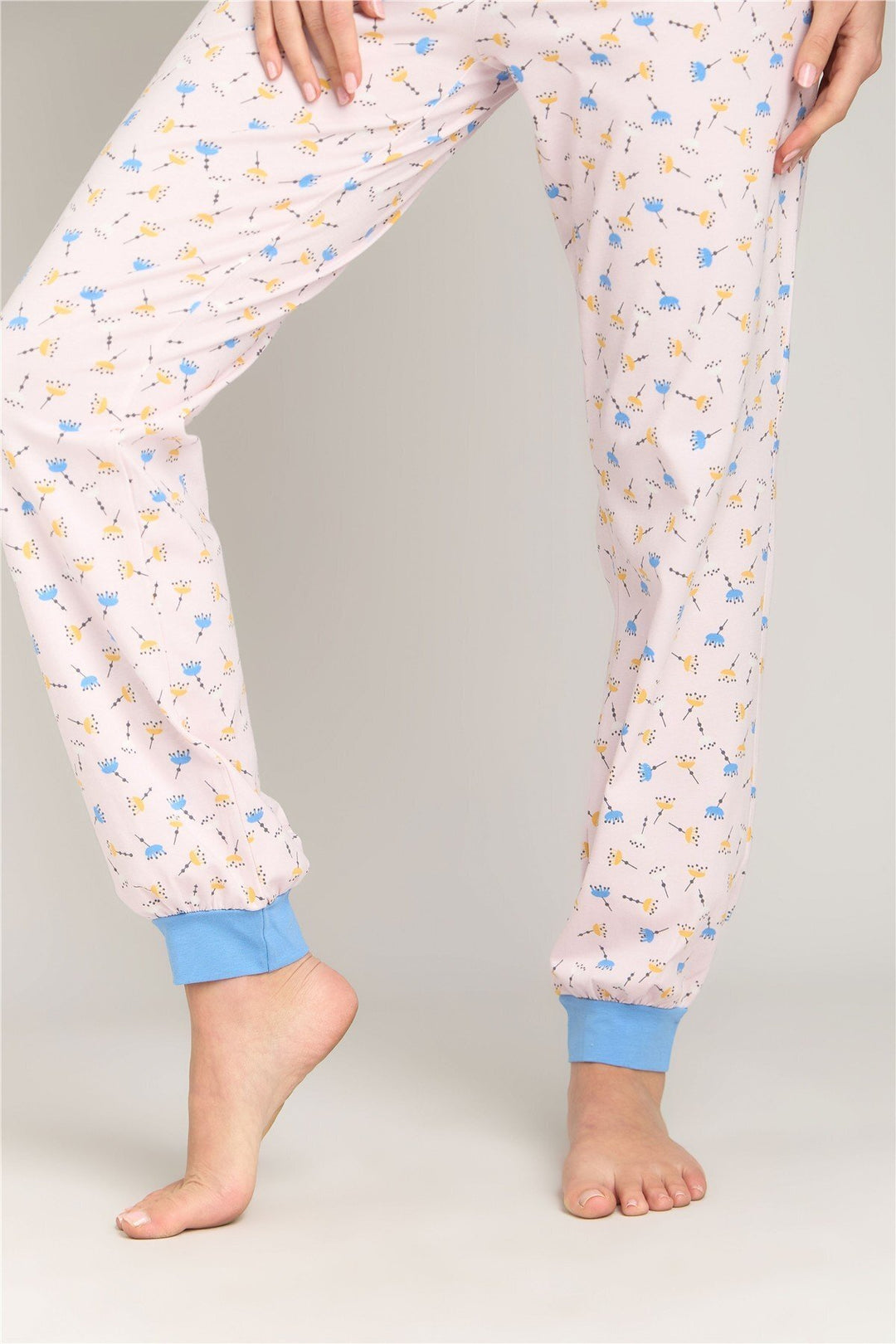 Lovely Things Ensemble de pyjamas avec t-shirt tricoté à manches courtes DREAM - Bleu clair