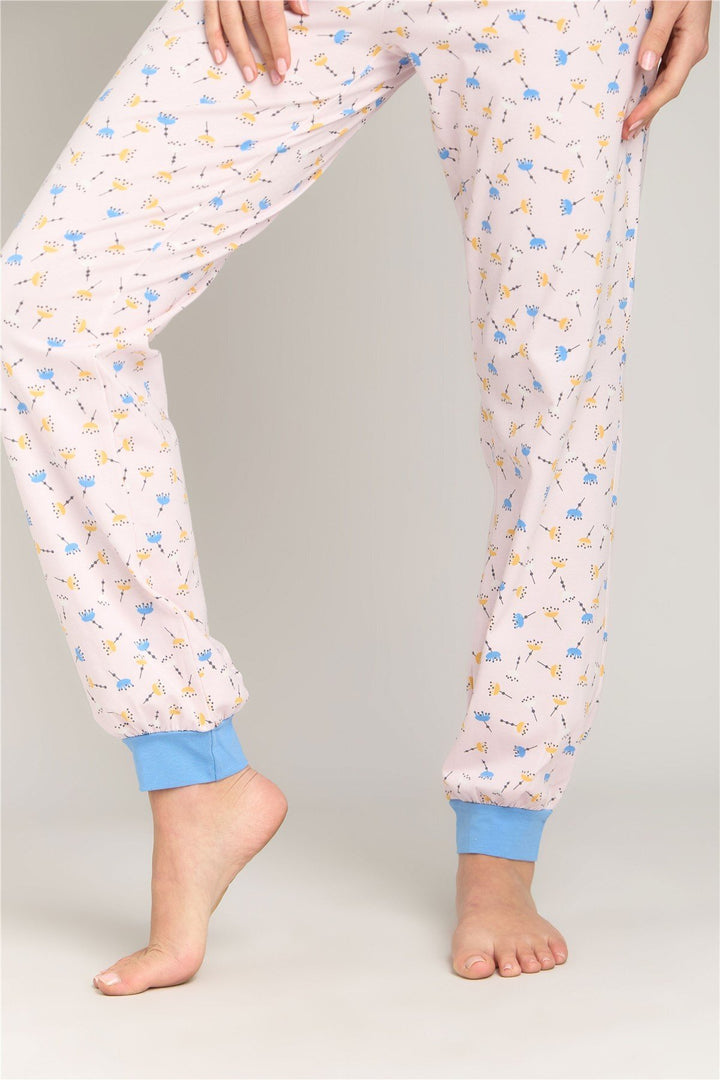 Lovely Things Ensemble de pyjamas avec t-shirt tricoté à manches courtes DREAM - Bleu clair