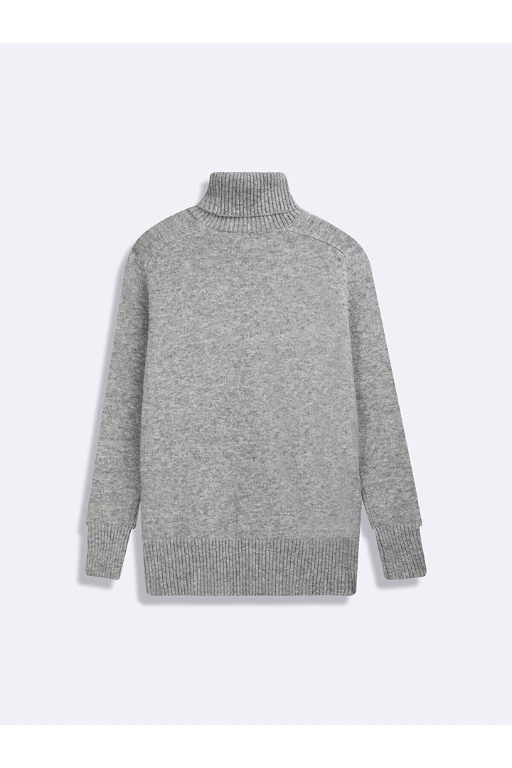 LTB Pull gris à col roulé et manches longues