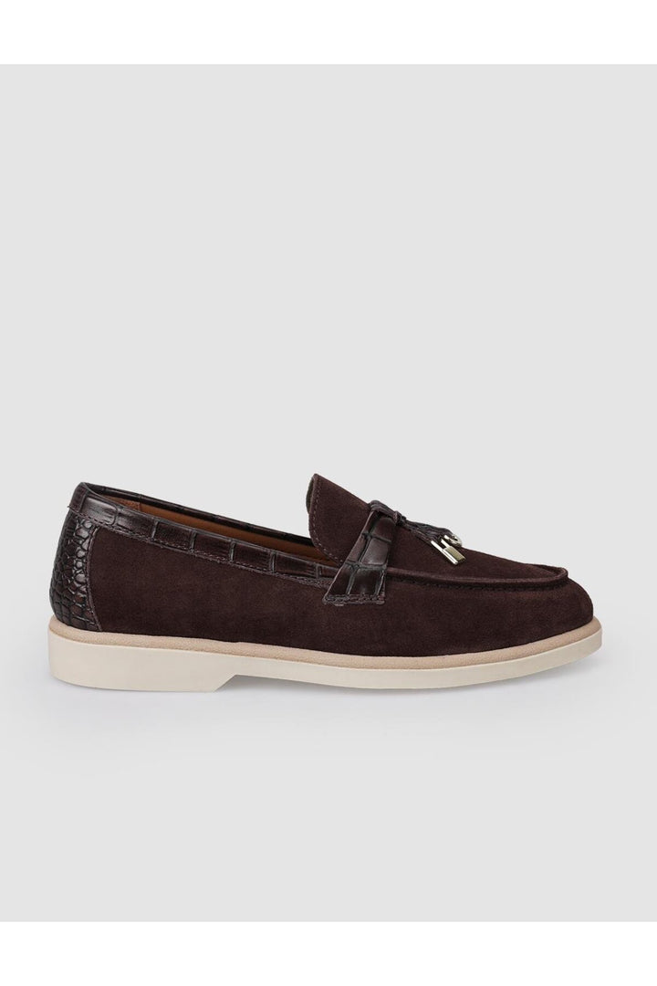 Cabani Shoes %100 Cuir véritable Mocassins en daim pour femmes marron - Marron