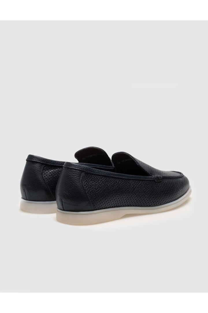 Cabani Shoes Mocassins pour hommes en cuir véritable bleu marine - Bleu marine