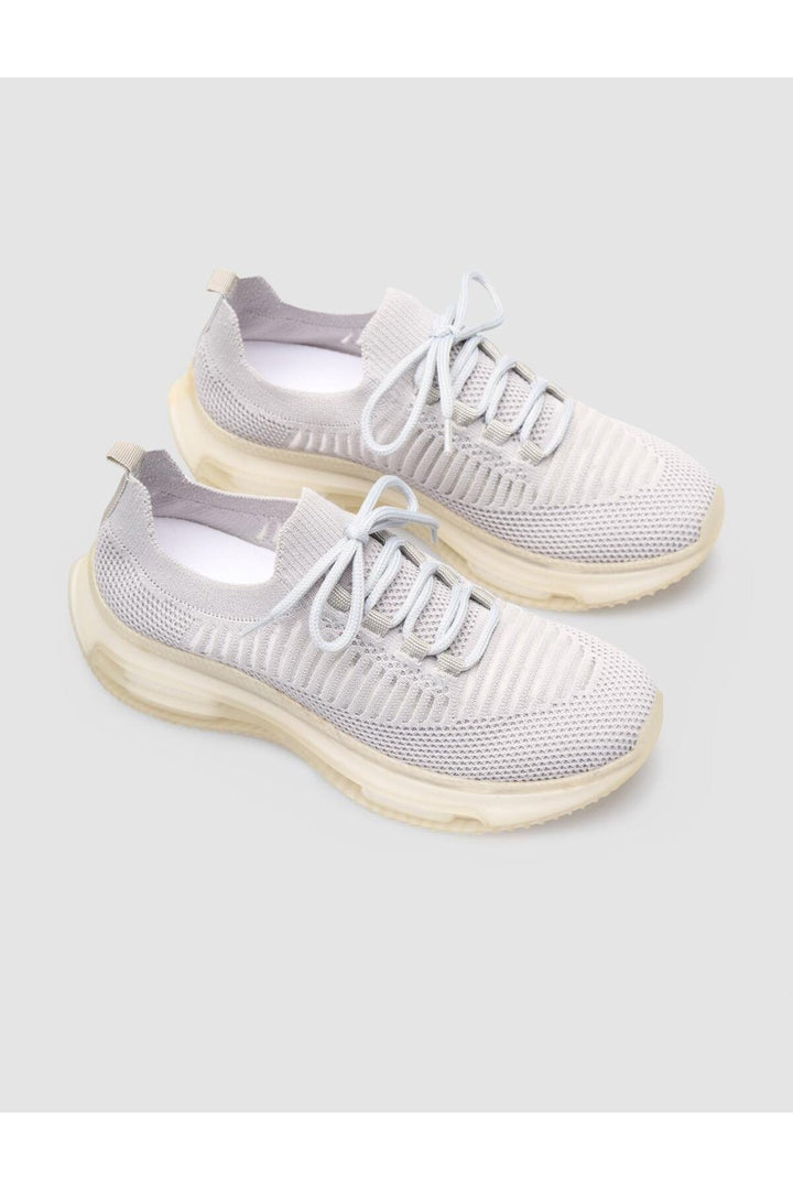 Cabani Shoes Ripanzo Baskets Femme à Lacets Gris avec Semelle en Caoutchouc - Gris
