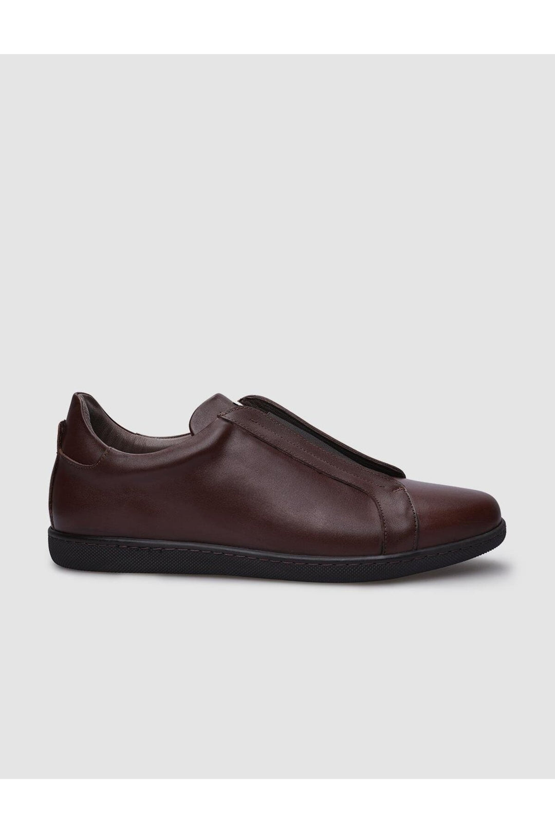Cabani Shoes %100 Cuir Véritable Baskets Homme Marron à Élastique - Marron