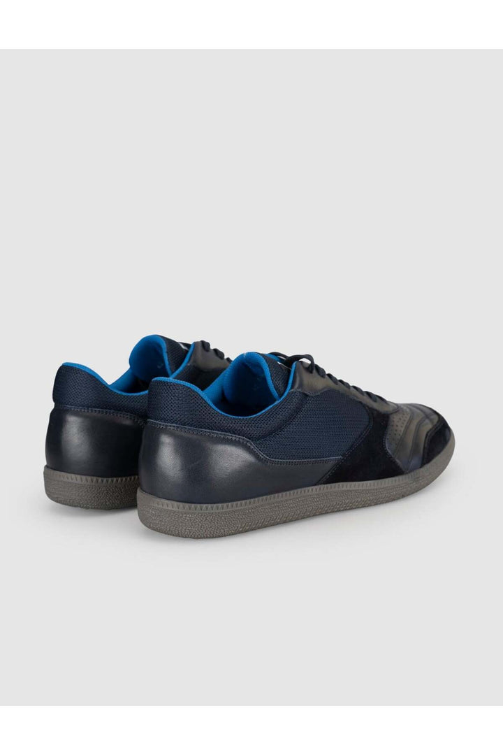 Cabani Shoes Sneaker décontracté pour homme en cuir véritable - Bleu marine