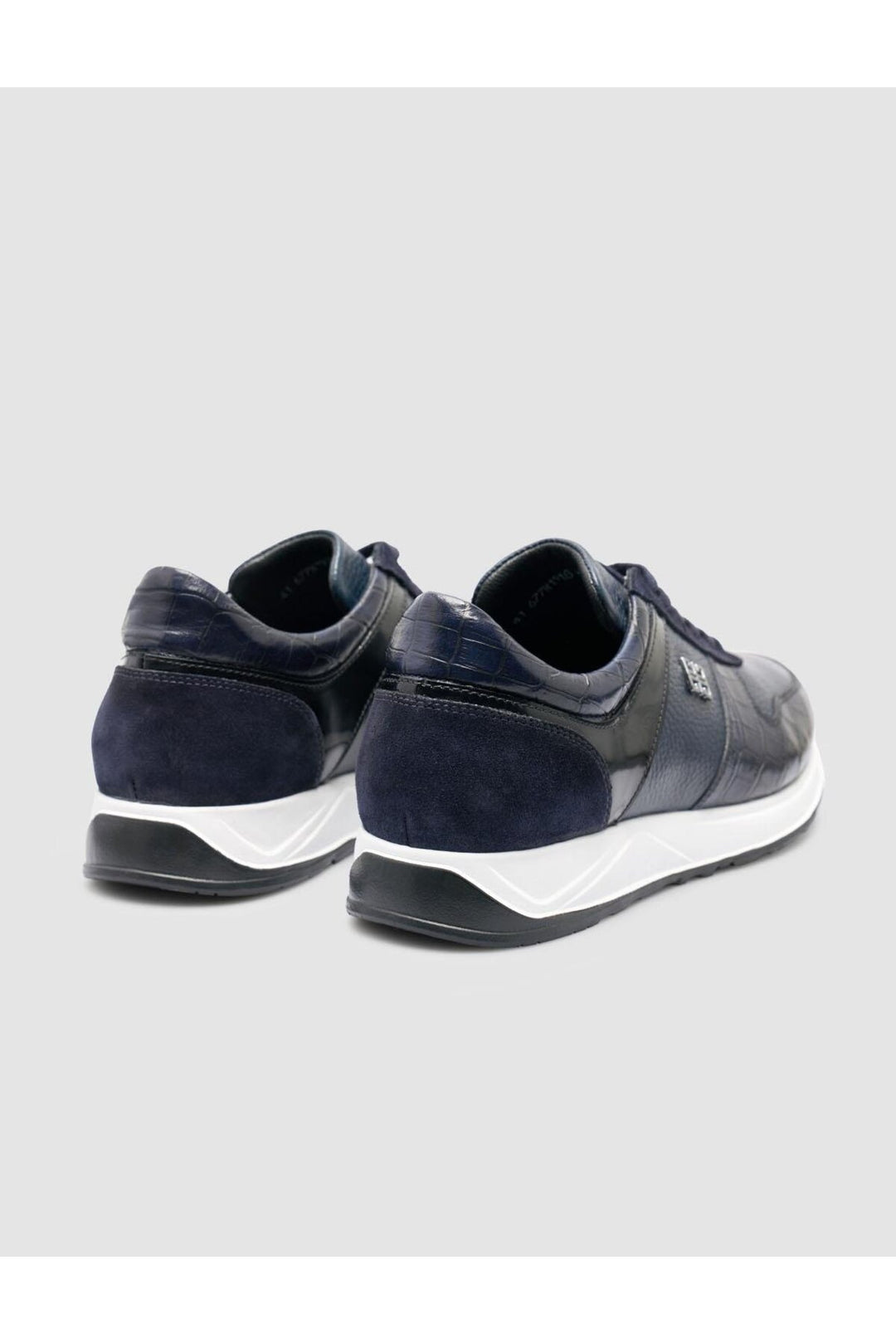 Cabani Shoes %100 Cuir véritable Bleu marine Chaussures de sport pour hommes - Bleu marine