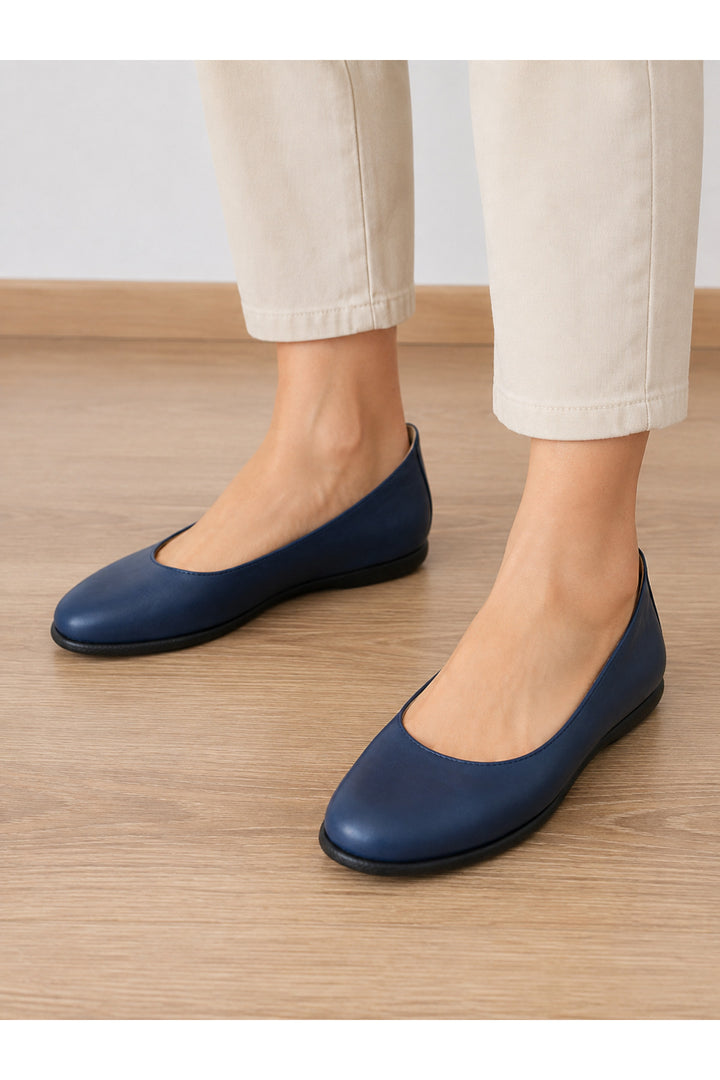 Wavelys nappa ballerine - Bleu marine