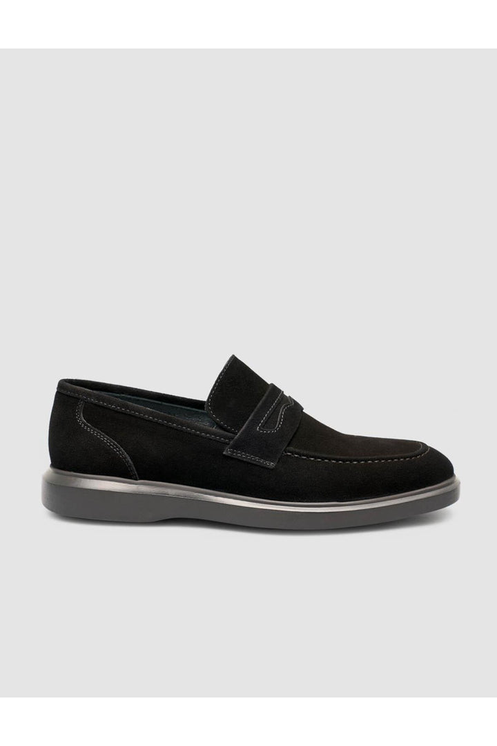 Cabani Shoes Mocassins pour hommes en cuir véritable suédé noir - Noir