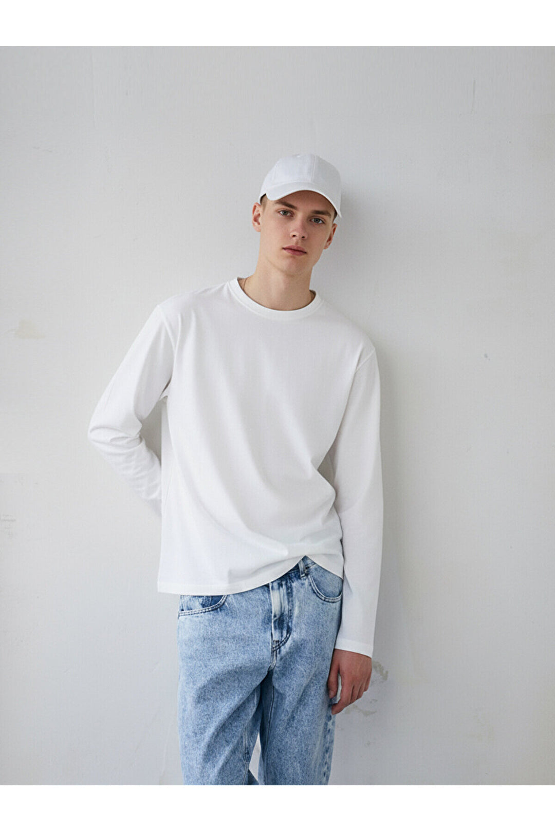 LTB Sweat ras du cou Bass White à manches longues