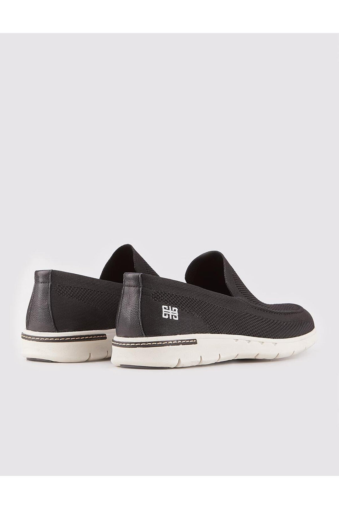 Cabani Shoes Chaussures de ville pour hommes en tricot noir à semelle blanche - Multicolore