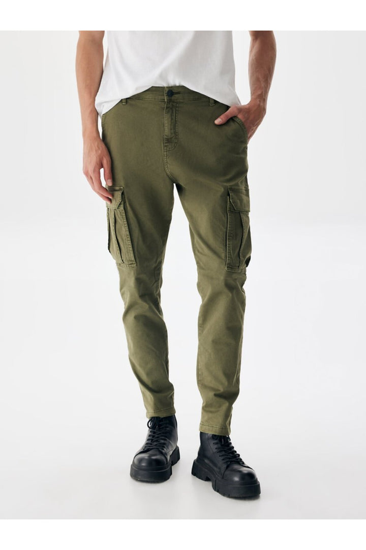 LTB Pantalon vert gabardine jambes droites - Vert