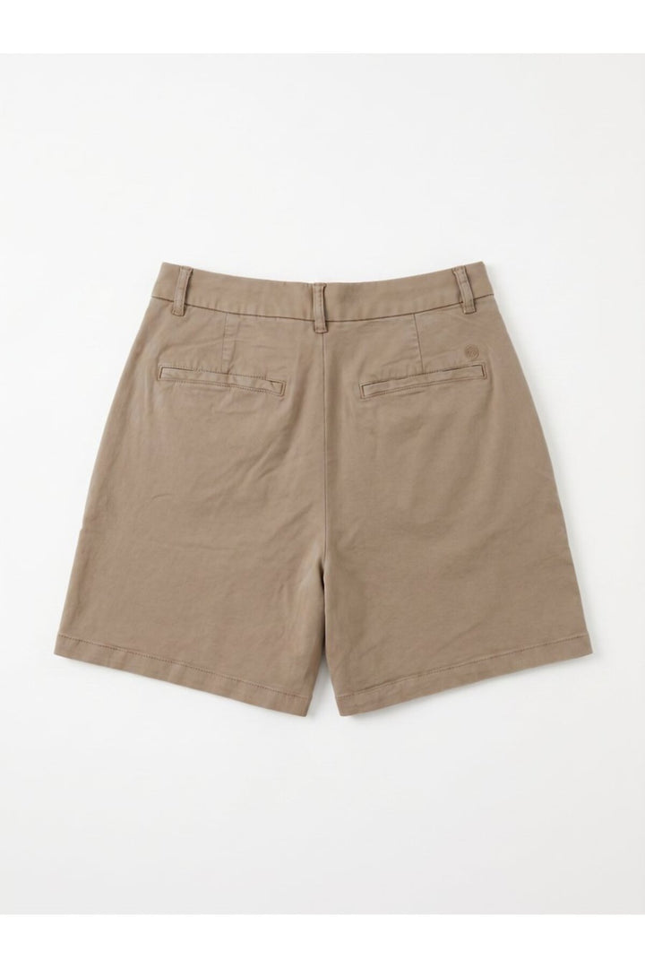 LTB Short Marron en Coton Taille Haute - Marron