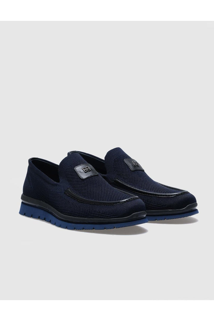 Cabani Shoes Chaussures de ville pour homme en tricot bleu marine - Bleu marine