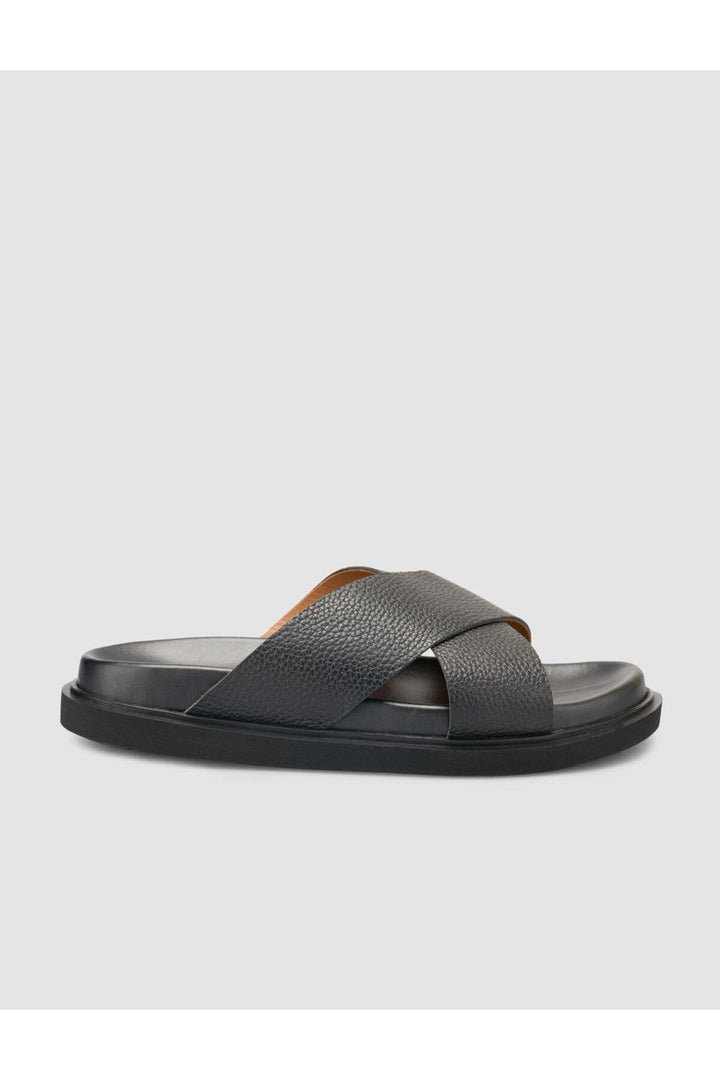 Cabani Shoes %100 Cuir Véritable Sandales Noires pour Hommes - Multicolore