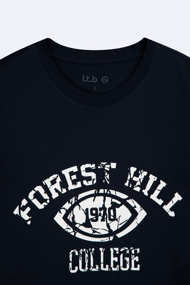 LTB T-shirt Relaxed Fit Bleu marine avec effet vintage - Bleu marine