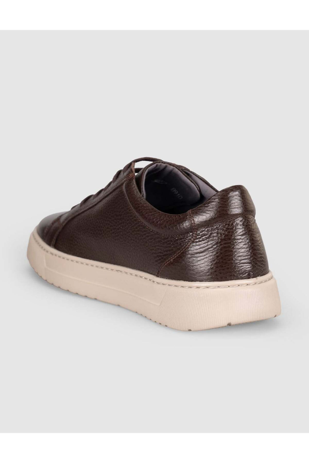 Cabani Shoes Baskets décontractées pour hommes en cuir véritable marron - Marron