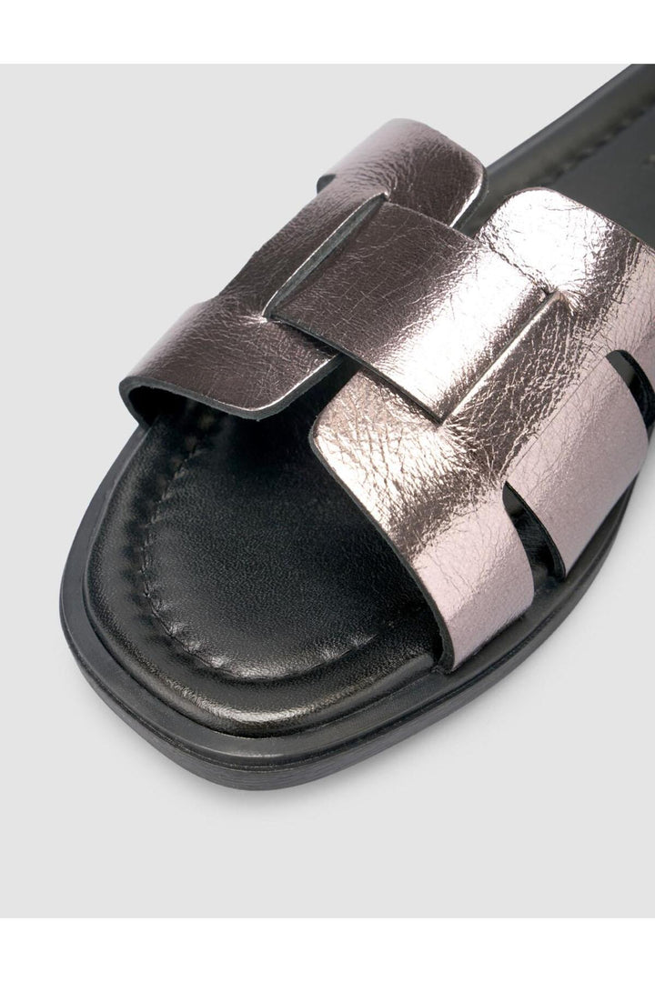 Cabani Shoes %100 Cuir véritable Sandales noires pour femmes - Multicolore