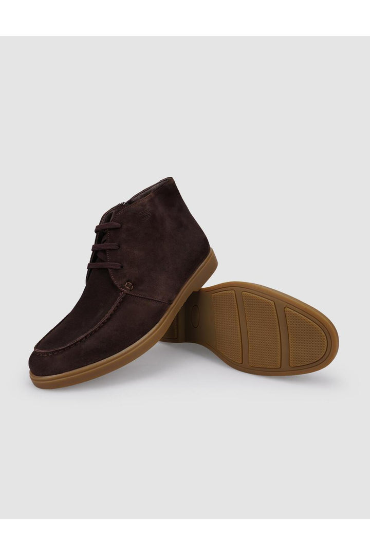 Cabani Shoes Bottines pour hommes en cuir véritable 100 % en suède marron avec fermeture éclair. - Multicolore