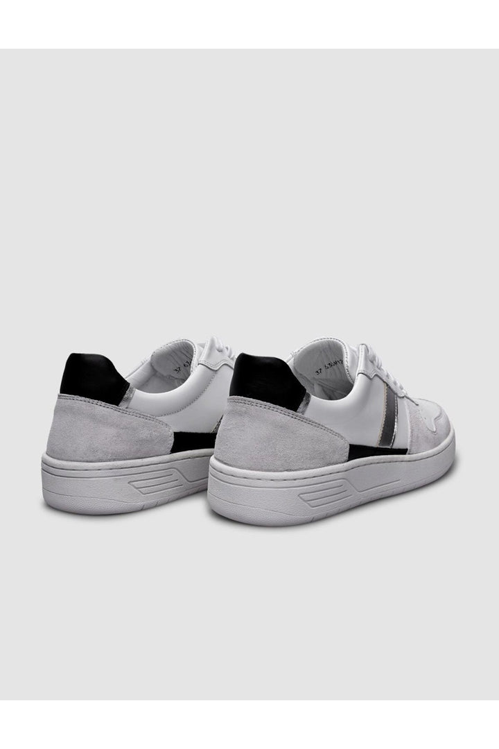 Cabani Shoes Baskets de sport pour femmes en cuir véritable 100 % blanc - Blanc