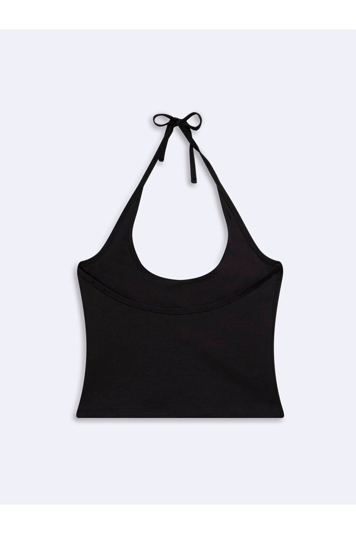 LTB Top à bretelles halter noir à nouer au cou - Noir