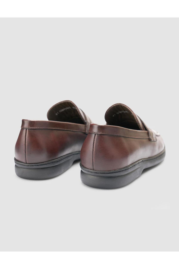 Cabani Shoes Atria %100 Cuir Véritable Mocassins Hommes Marron Uni - Marron