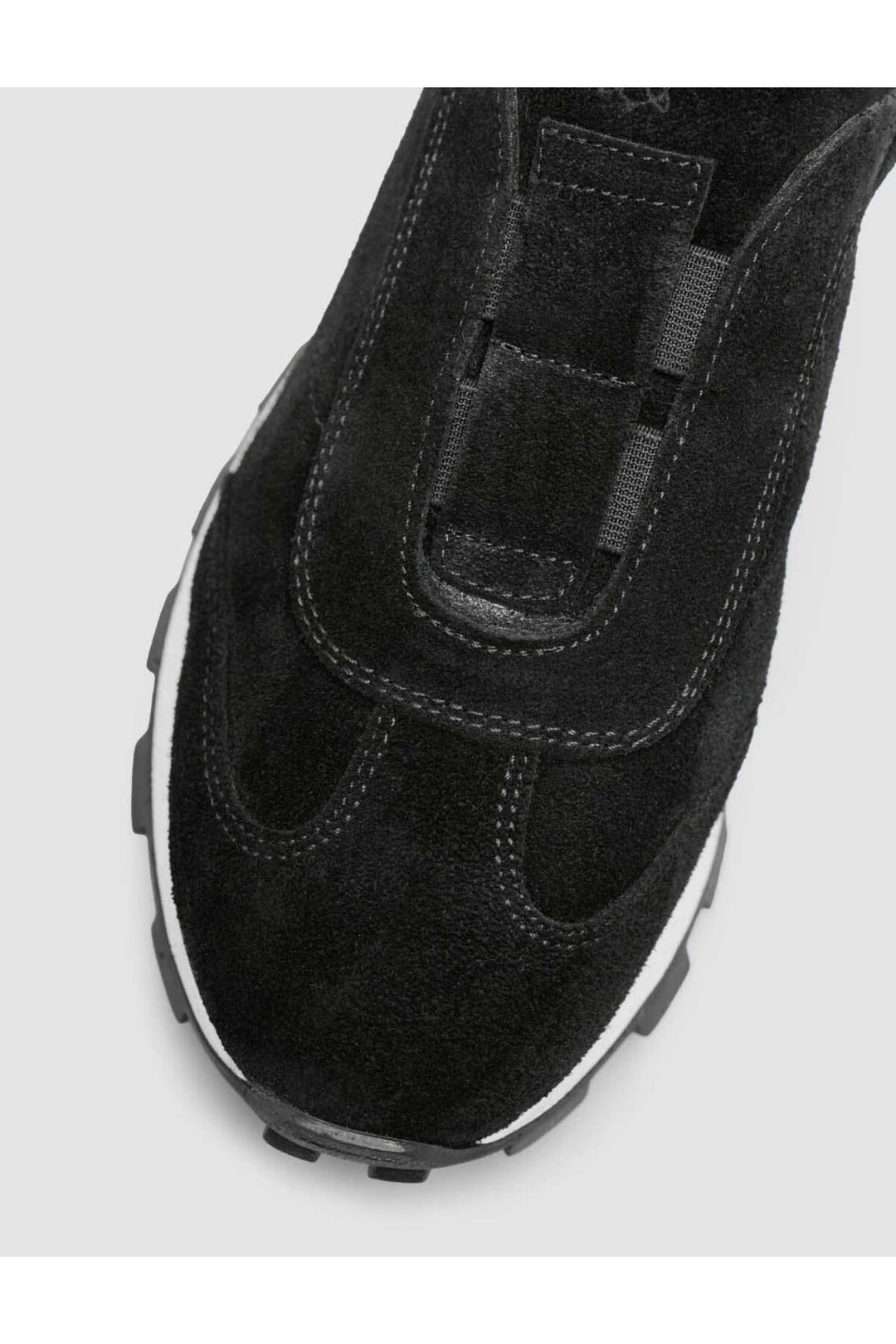 Cabani Shoes Baskets d'hiver pour femmes en cuir suédé véritable, doublées de fourrure noire. - Noir