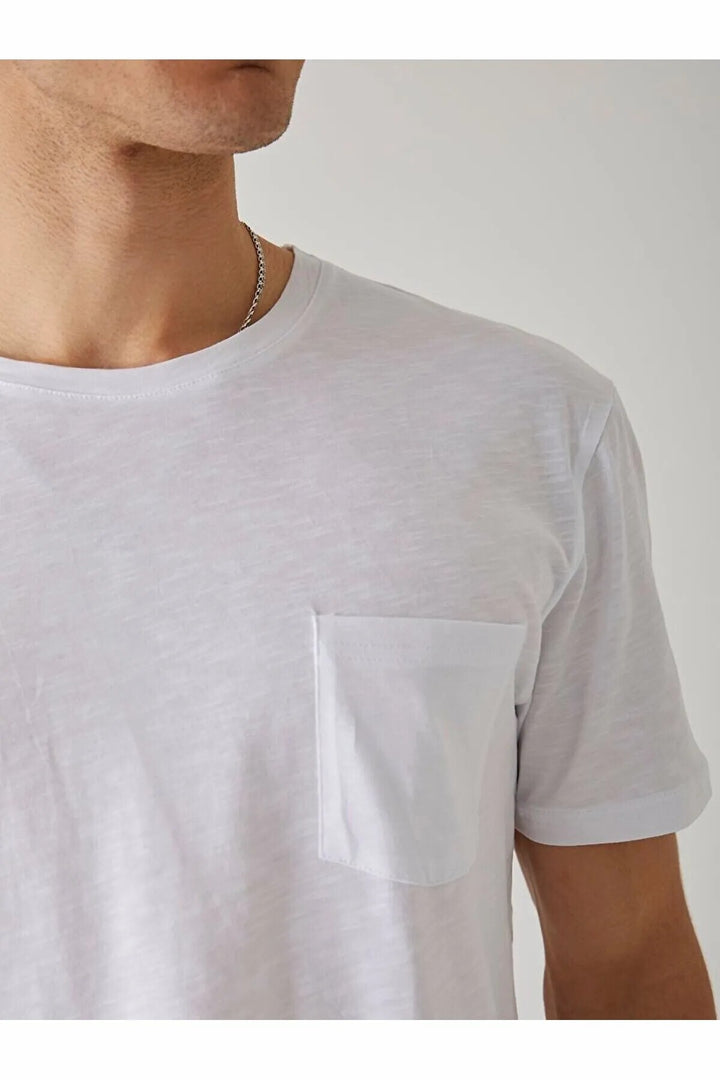 LTB T-shirt blanc classique à manches courtes avec col Pressure Zero