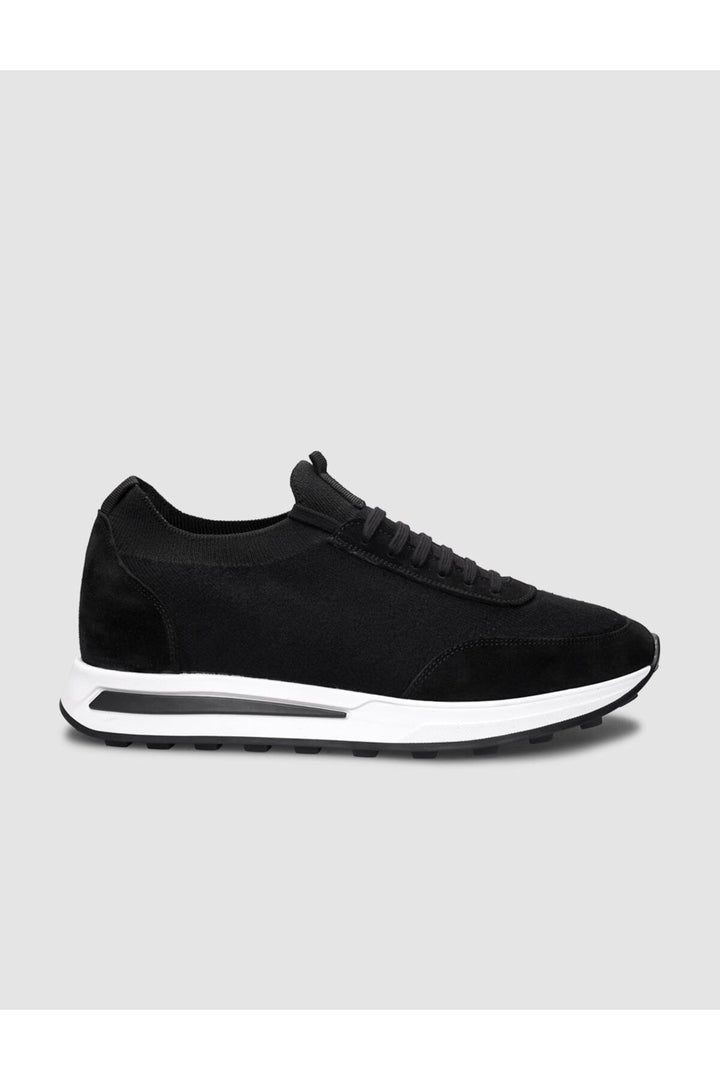 Cabani Shoes Baskets pour hommes en tricot noir avec lacets - Noir