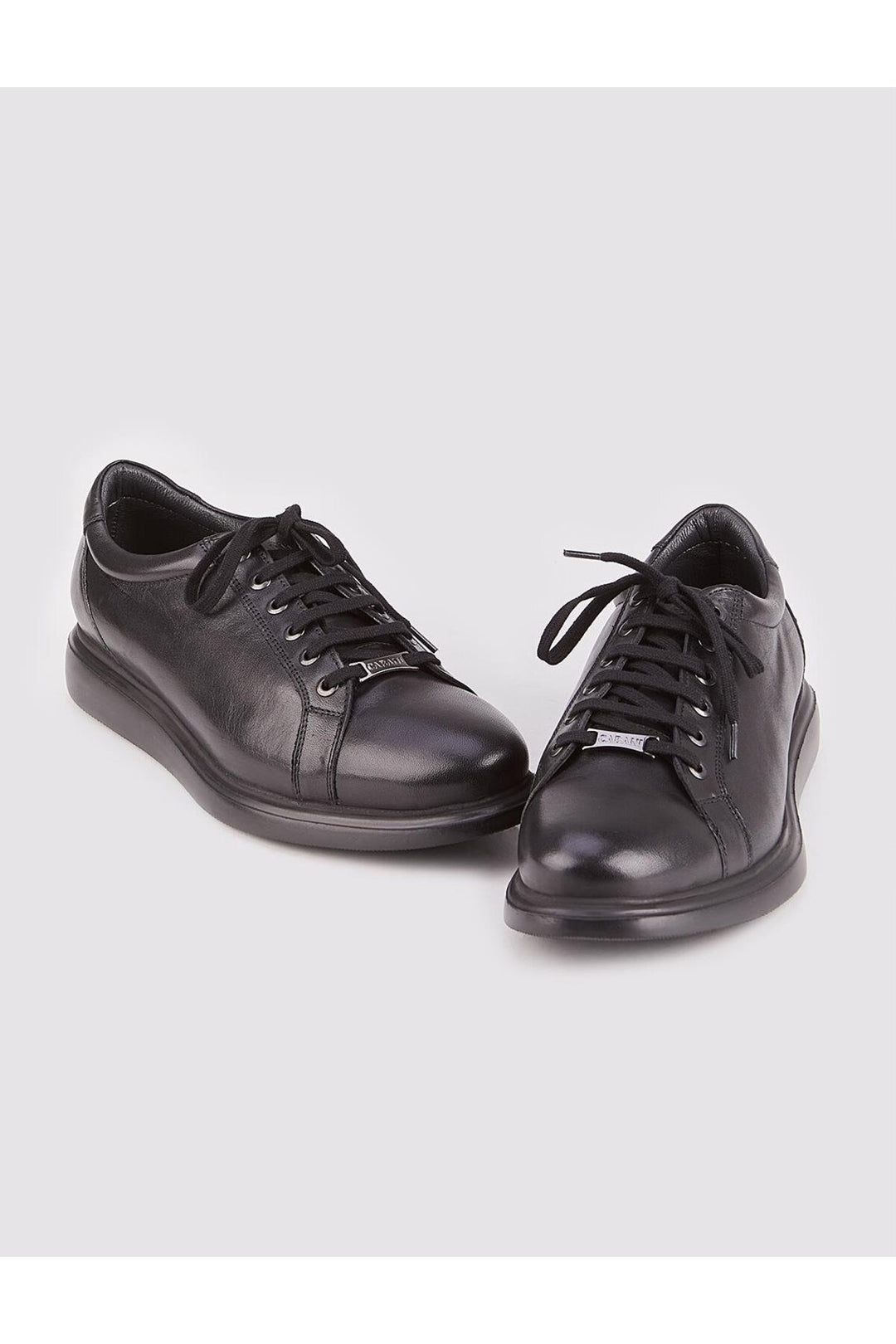 Cabani Shoes Chaussures de ville pour hommes en cuir véritable noires à lacets - Noir