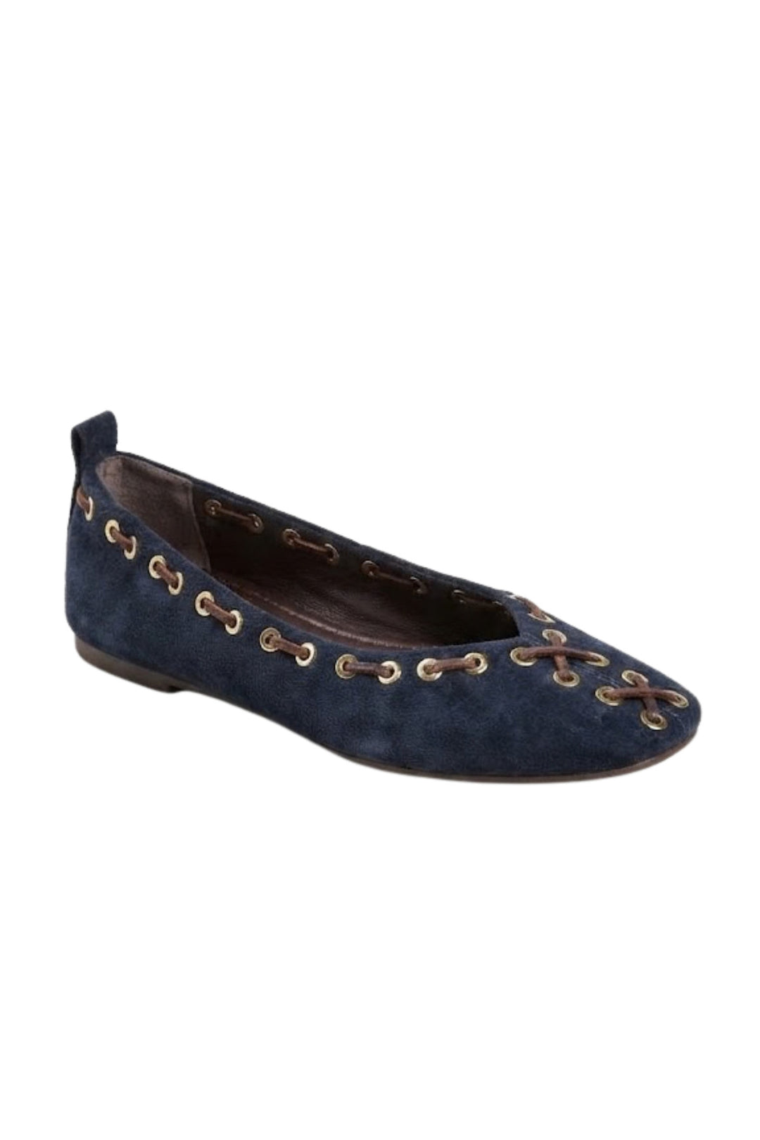 Wavelys DEXA Ballerines en cuir suédé véritable bleu marine à bout métallique avec un confort optimal. - Bleu marine
