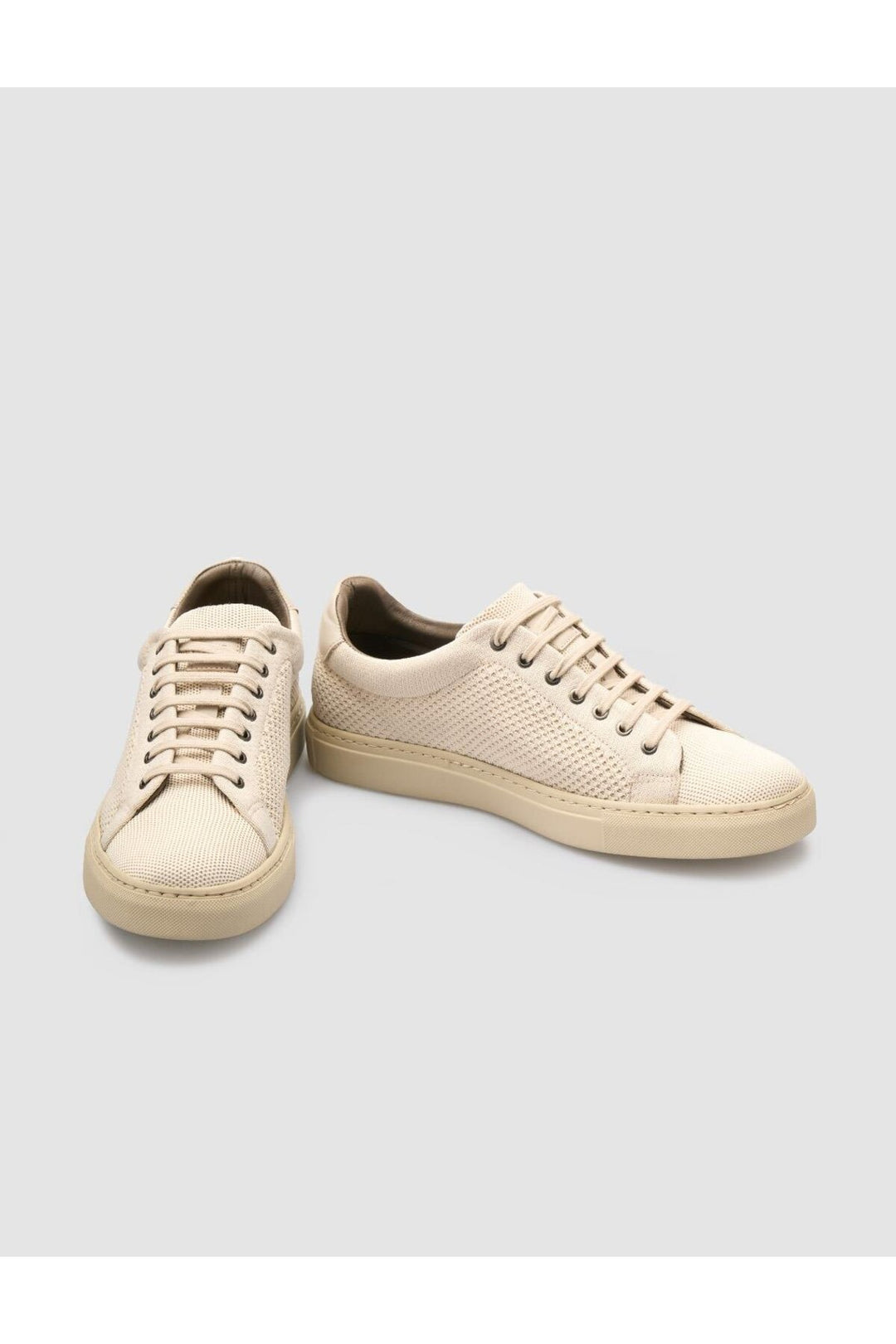 Cabani Shoes Chaussures de sport pour hommes en tricot beige avec lacets - Beige