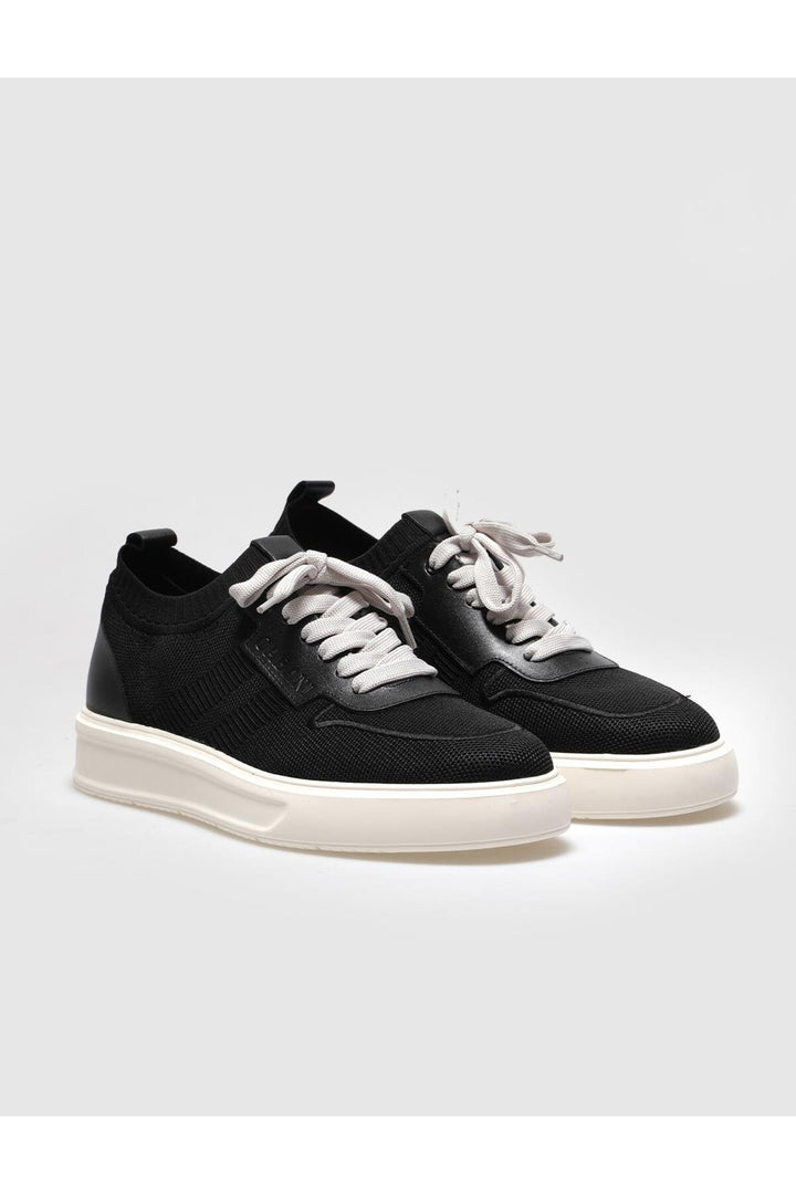 Cabani Shoes Chaussures de sport pour hommes en tricot noir avec lacets - Noir