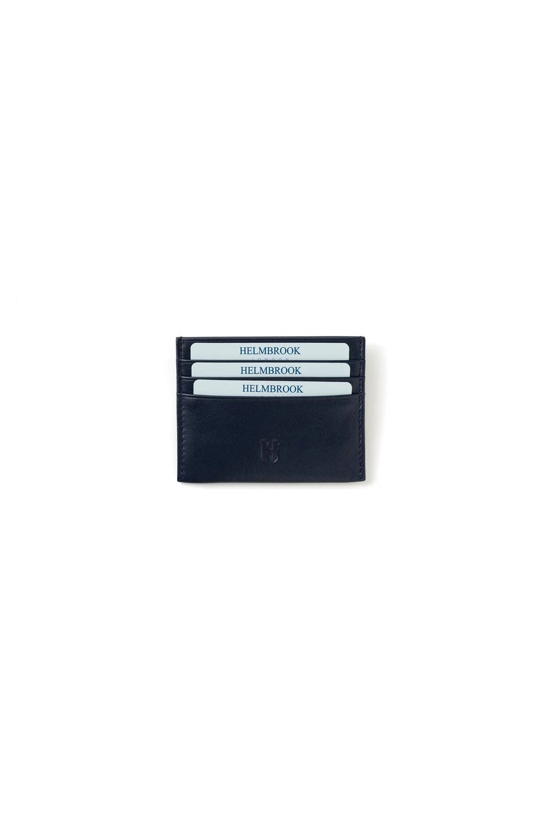 Helmbrook Porte-cartes en cuir véritable pour homme Slim Design RFID Protégé Barry Bleu marine