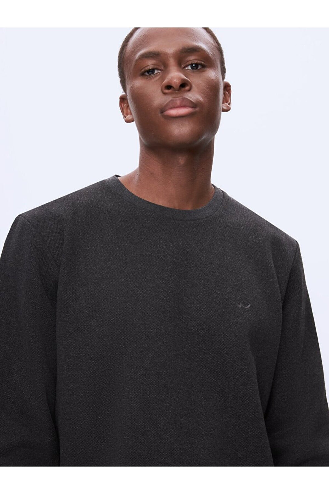 LTB Sweat-shirt anthracite à manches longues avec encolure en O