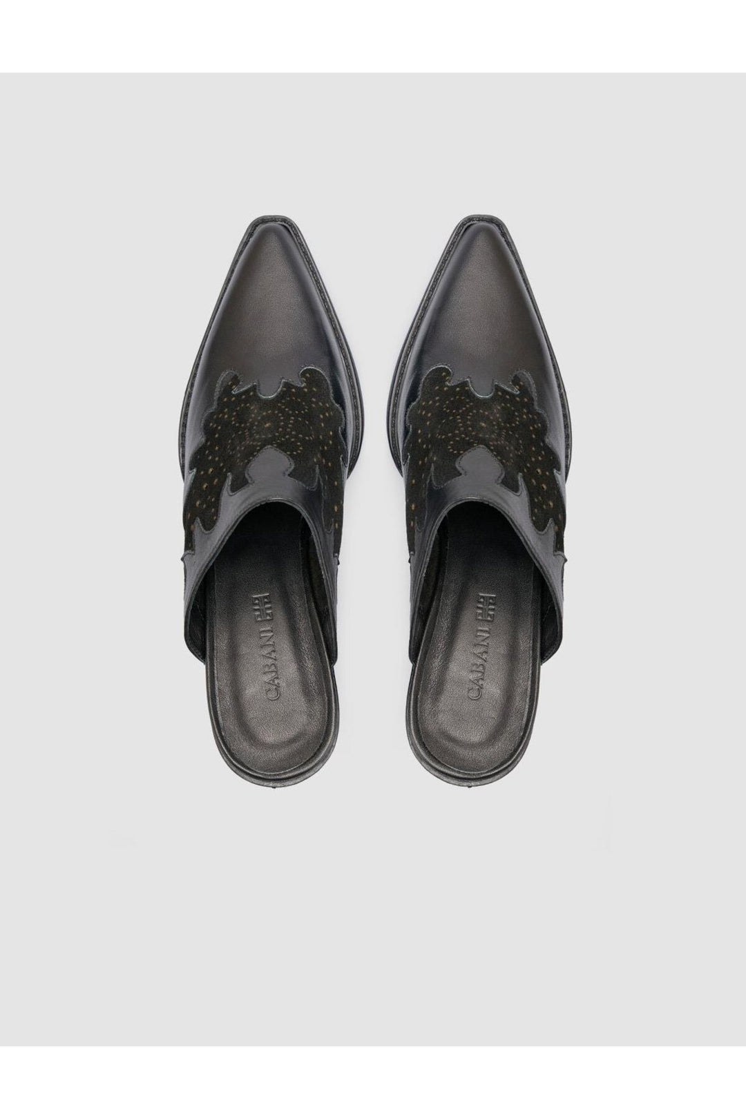 Cabani Shoes %100 Cuir véritable Sandales cowboy noires pour femmes - Multicolore