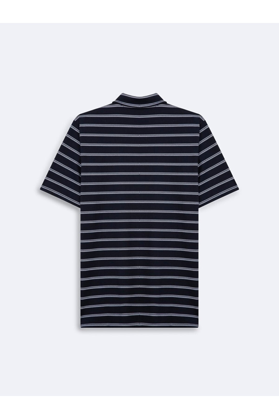 LTB T-shirt Bleu Marine à Col Polo Zippé en Jacquard - Bleu marine