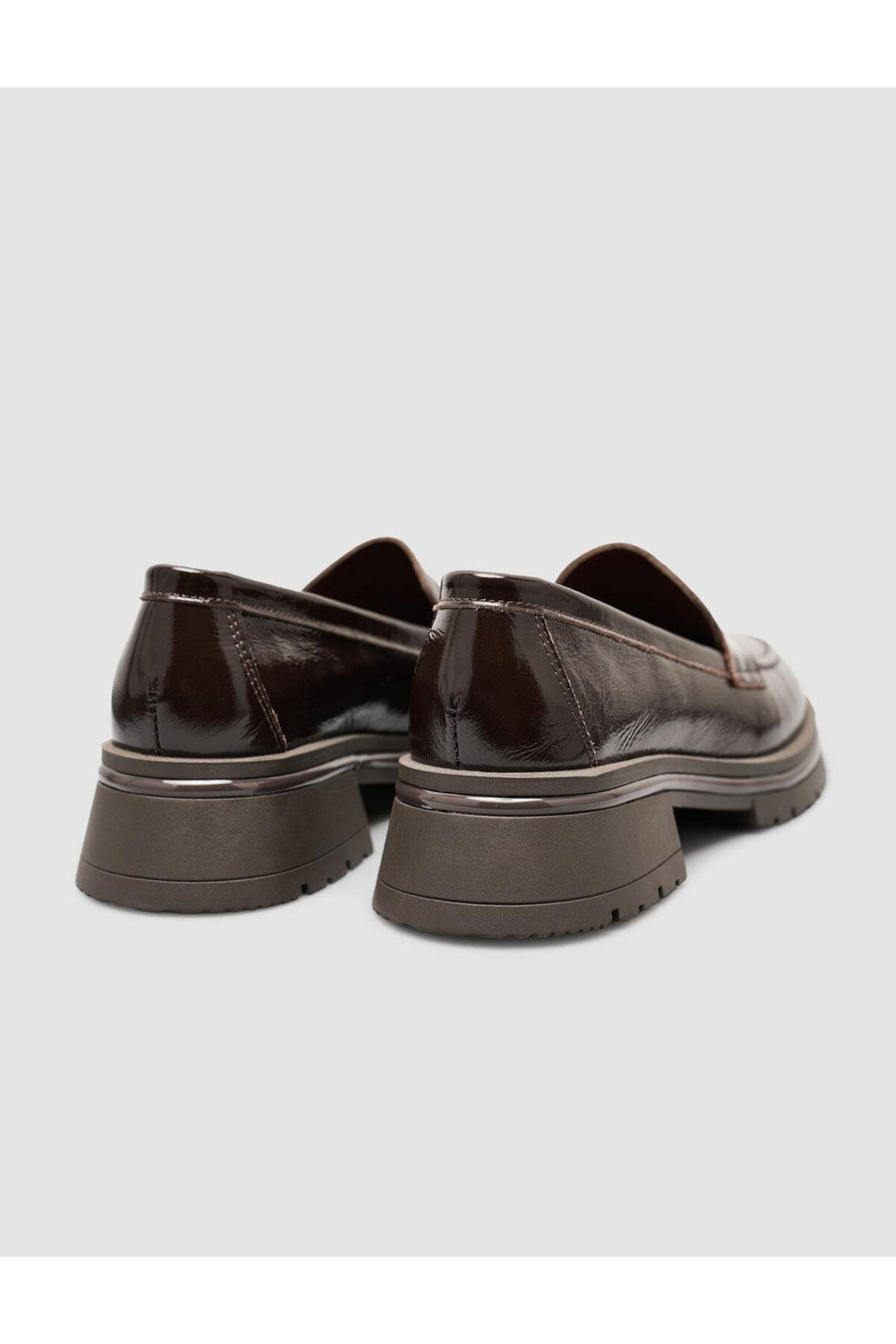 Cabani Shoes Chaussures Loafer Femme en Cuir Verni Marron - Marron